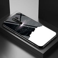 Handyhülle Silikon Hülle Rahmen Schutzhülle Spiegel Modisch Muster LS1 für Xiaomi Redmi 9 Prime India Schwarz