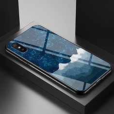 Handyhülle Silikon Hülle Rahmen Schutzhülle Spiegel Modisch Muster LS1 für Xiaomi Redmi 9AT Blau