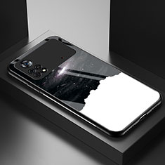 Handyhülle Silikon Hülle Rahmen Schutzhülle Spiegel Modisch Muster LS1 für Xiaomi Redmi Note 11E Pro 5G Schwarz