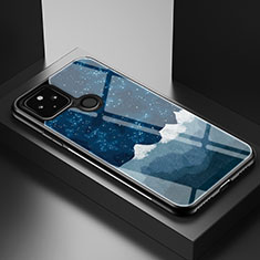 Handyhülle Silikon Hülle Rahmen Schutzhülle Spiegel Modisch Muster LS2 für Google Pixel 5 XL 5G Blau
