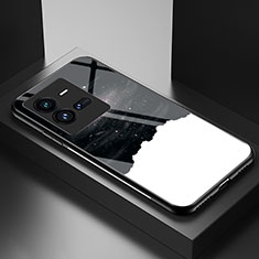 Handyhülle Silikon Hülle Rahmen Schutzhülle Spiegel Modisch Muster LS2 für Vivo iQOO 10 Pro 5G Schwarz