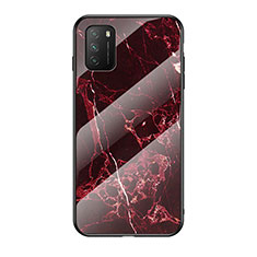 Handyhülle Silikon Hülle Rahmen Schutzhülle Spiegel Modisch Muster LS2 für Xiaomi Poco M3 Rot
