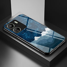 Handyhülle Silikon Hülle Rahmen Schutzhülle Spiegel Modisch Muster LS2 für Xiaomi Redmi 13C Blau
