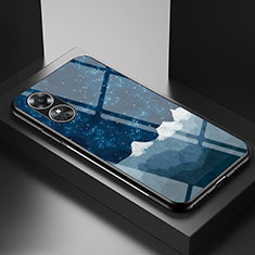 Handyhülle Silikon Hülle Rahmen Schutzhülle Spiegel Modisch Muster LS4 für Oppo A17 Blau