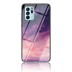 Handyhülle Silikon Hülle Rahmen Schutzhülle Spiegel Modisch Muster LS4 für Oppo Reno6 Z 5G Violett