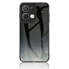 Handyhülle Silikon Hülle Rahmen Schutzhülle Spiegel Modisch Muster LS4 für Oppo Reno8 Pro+ Plus 5G Grau