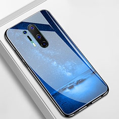 Handyhülle Silikon Hülle Rahmen Schutzhülle Spiegel Modisch Muster M01 für OnePlus 8 Pro Blau