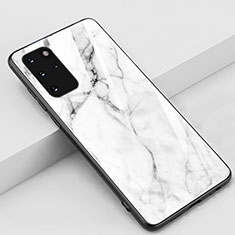 Handyhülle Silikon Hülle Rahmen Schutzhülle Spiegel Modisch Muster M02 für Samsung Galaxy S20 Plus 5G Weiß