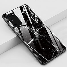 Handyhülle Silikon Hülle Rahmen Schutzhülle Spiegel Modisch Muster M02 für Samsung Galaxy S20 Schwarz