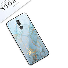 Handyhülle Silikon Hülle Rahmen Schutzhülle Spiegel Modisch Muster S01 für Huawei Mate 20 Lite Cyan