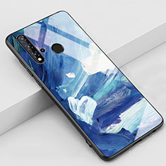 Handyhülle Silikon Hülle Rahmen Schutzhülle Spiegel Modisch Muster S01 für Huawei P20 Lite (2019) Blau