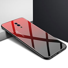 Handyhülle Silikon Hülle Rahmen Schutzhülle Spiegel Modisch Muster S01 für Oppo Reno Rot