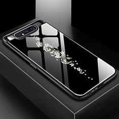 Handyhülle Silikon Hülle Rahmen Schutzhülle Spiegel Modisch Muster S01 für Samsung Galaxy A80 Schwarz