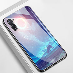 Handyhülle Silikon Hülle Rahmen Schutzhülle Spiegel Modisch Muster S01 für Samsung Galaxy Note 10 5G Hellblau