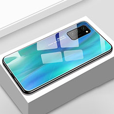 Handyhülle Silikon Hülle Rahmen Schutzhülle Spiegel Modisch Muster S02 für Huawei Honor V30 5G Cyan