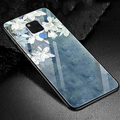 Handyhülle Silikon Hülle Rahmen Schutzhülle Spiegel Modisch Muster S02 für Huawei Mate 20 X 5G Blau
