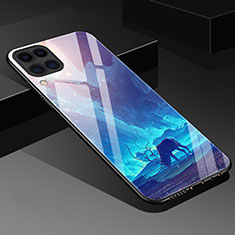 Handyhülle Silikon Hülle Rahmen Schutzhülle Spiegel Modisch Muster S02 für Huawei Nova 7i Hellblau