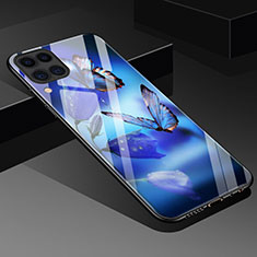 Handyhülle Silikon Hülle Rahmen Schutzhülle Spiegel Modisch Muster S02 für Huawei P40 Lite Blau