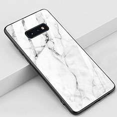 Handyhülle Silikon Hülle Rahmen Schutzhülle Spiegel Modisch Muster S03 für Samsung Galaxy S10e Weiß