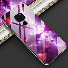 Handyhülle Silikon Hülle Rahmen Schutzhülle Spiegel Modisch Muster Z01 für Huawei Mate 20 Violett