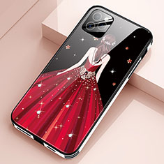 Handyhülle Silikon Hülle Rahmen Schutzhülle Spiegel Motiv Kleid Mädchen für Apple iPhone 12 Pro Max Rot