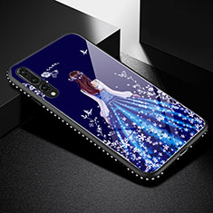 Handyhülle Silikon Hülle Rahmen Schutzhülle Spiegel Motiv Kleid Mädchen für Huawei P20 Pro Blau