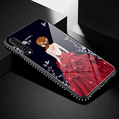 Handyhülle Silikon Hülle Rahmen Schutzhülle Spiegel Motiv Kleid Mädchen für Huawei P20 Pro Rot und Schwarz