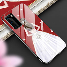 Handyhülle Silikon Hülle Rahmen Schutzhülle Spiegel Motiv Kleid Mädchen für Huawei P40 Pro Weiß