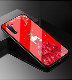 Handyhülle Silikon Hülle Rahmen Schutzhülle Spiegel Motiv Kleid Mädchen für Samsung Galaxy Note 10 Plus Rot