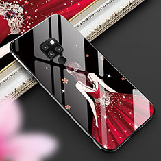 Handyhülle Silikon Hülle Rahmen Schutzhülle Spiegel Motiv Kleid Mädchen K01 für Huawei Mate 20 Rot und Schwarz
