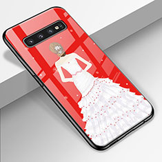 Handyhülle Silikon Hülle Rahmen Schutzhülle Spiegel Motiv Kleid Mädchen K01 für Samsung Galaxy S10 5G Bunt