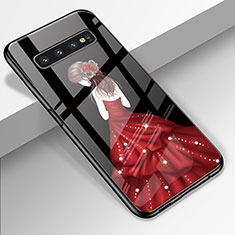 Handyhülle Silikon Hülle Rahmen Schutzhülle Spiegel Motiv Kleid Mädchen K01 für Samsung Galaxy S10 Plusfarbig