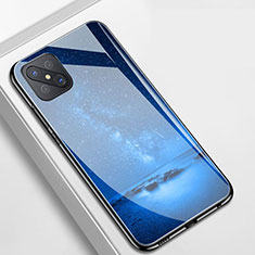 Handyhülle Silikon Hülle Rahmen Schutzhülle Spiegel Sternenhimmel für Oppo Reno4 Z 5G Blau
