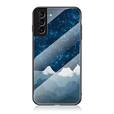 Handyhülle Silikon Hülle Rahmen Schutzhülle Spiegel Sternenhimmel für Samsung Galaxy S21 Plus 5G Blau