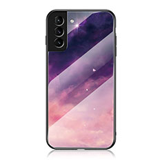 Handyhülle Silikon Hülle Rahmen Schutzhülle Spiegel Sternenhimmel für Samsung Galaxy S21 Plus 5G Violett