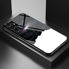 Handyhülle Silikon Hülle Rahmen Schutzhülle Spiegel Sternenhimmel S01 für Samsung Galaxy S21 Ultra 5G Weiß
