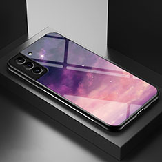 Handyhülle Silikon Hülle Rahmen Schutzhülle Spiegel Sternenhimmel S01 für Samsung Galaxy S22 5G Violett