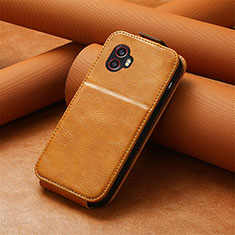 Handytasche Flip Schutzhülle Leder S01D für Samsung Galaxy XCover 6 Pro 5G Braun