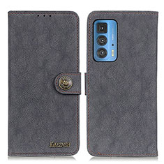 Handytasche Stand Schutzhülle Flip Leder Hülle A01D für Motorola Moto Edge 20 Pro 5G Schwarz