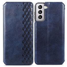 Handytasche Stand Schutzhülle Flip Leder Hülle A01D für Samsung Galaxy S21 Plus 5G Blau