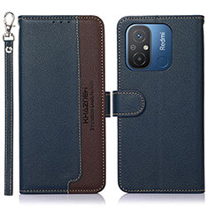 Handytasche Stand Schutzhülle Flip Leder Hülle A01D für Xiaomi Poco C55 Blau