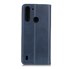Handytasche Stand Schutzhülle Flip Leder Hülle A02D für Motorola Moto One Fusion Blau