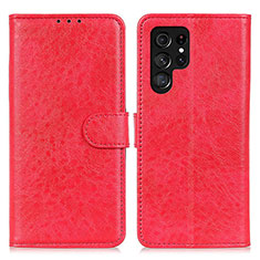 Handytasche Stand Schutzhülle Flip Leder Hülle A02D für Samsung Galaxy S21 Ultra 5G Rot