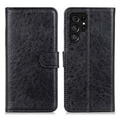 Handytasche Stand Schutzhülle Flip Leder Hülle A02D für Samsung Galaxy S21 Ultra 5G Schwarz