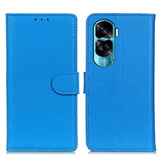 Handytasche Stand Schutzhülle Flip Leder Hülle A03D für Huawei Honor 90 Lite 5G Hellblau