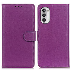 Handytasche Stand Schutzhülle Flip Leder Hülle A03D für Motorola MOTO G52 Violett