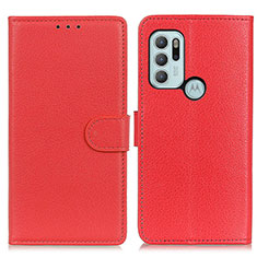Handytasche Stand Schutzhülle Flip Leder Hülle A03D für Motorola Moto G60s Rot