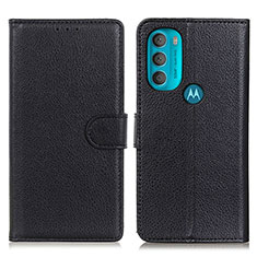 Handytasche Stand Schutzhülle Flip Leder Hülle A03D für Motorola Moto G71 5G Schwarz