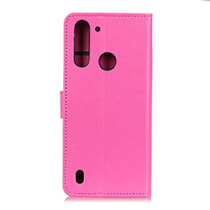 Handytasche Stand Schutzhülle Flip Leder Hülle A03D für Motorola Moto One Fusion Pink