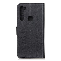 Handytasche Stand Schutzhülle Flip Leder Hülle A03D für Motorola Moto One Fusion Plus Schwarz